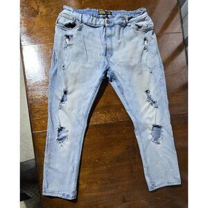Denim & Rivets Distressed Jeans Mens Size 46 Punk Retro Slim Ripped Stretch